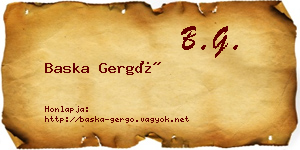 Baska Gergő névjegykártya